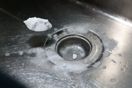 Baking soda down kitchen drain